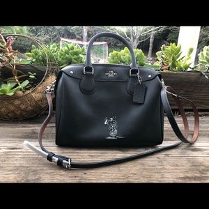 COACH SNOOPY PEANUTS LEATHER SHOULDER BAG BENNETT